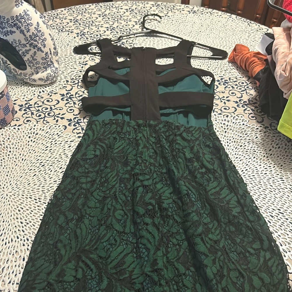 Size one mini dress backless green
